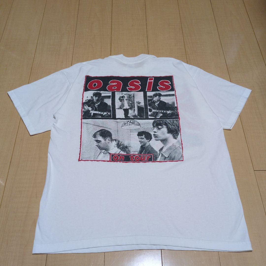 oasis オアシス ユニオンジャックロゴTシャツ 両面プリント ホワイト XL