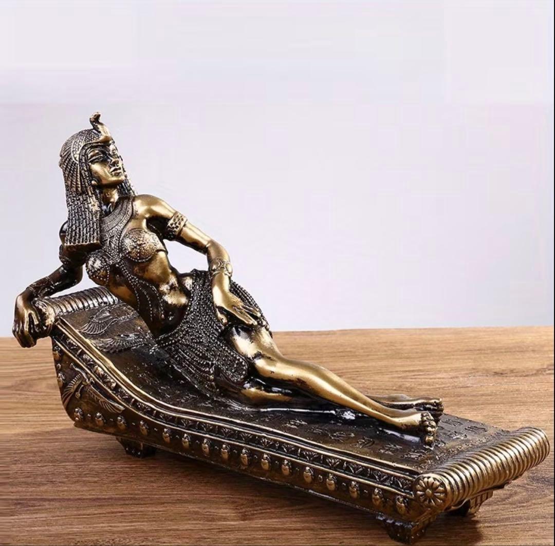 クレオパトラ像 ブロンズ調 エジプト女王 彫刻 オブジェ