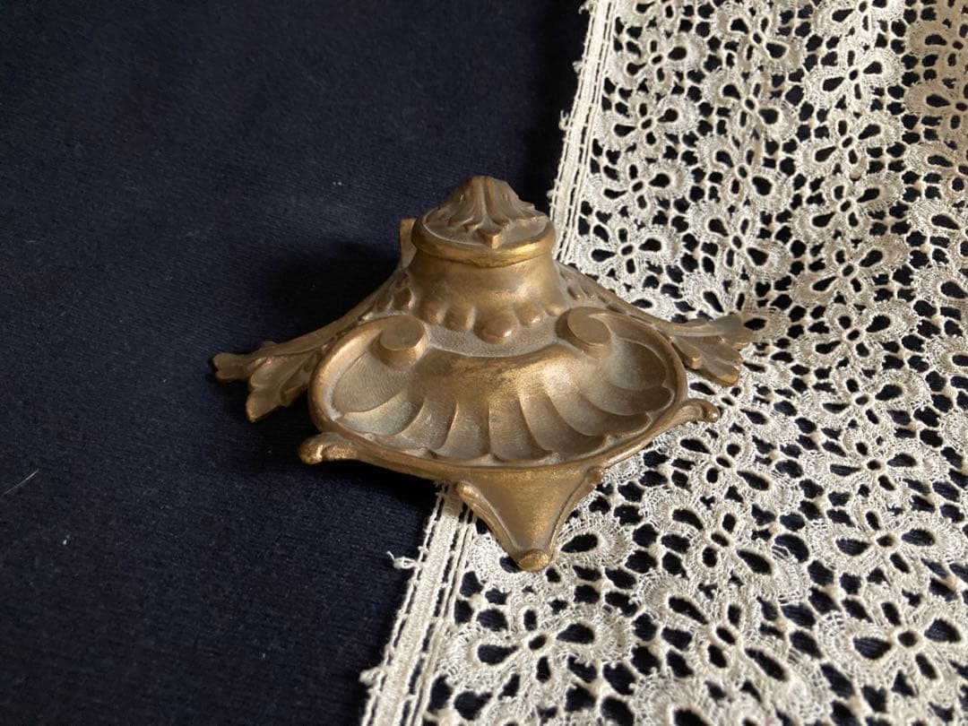 インクホルダー カリグラフィー 真鍮 ブロンズ フランスアンティーク