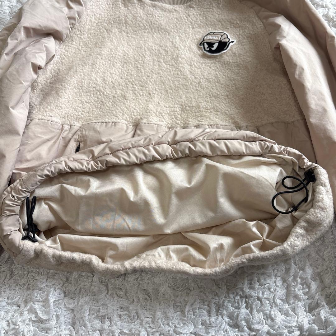 WAAC ウール ボア 異素材ドッキング プルオーバー 暖かい ワック 中綿