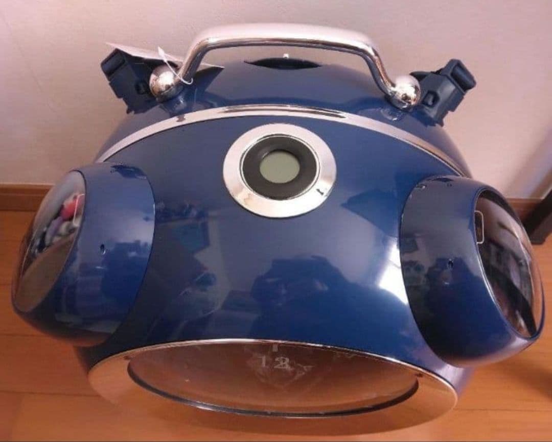 【新品】ブルー1点物☆クロック ペットキャリー☆おしゃれインテリア 犬猫うさぎ