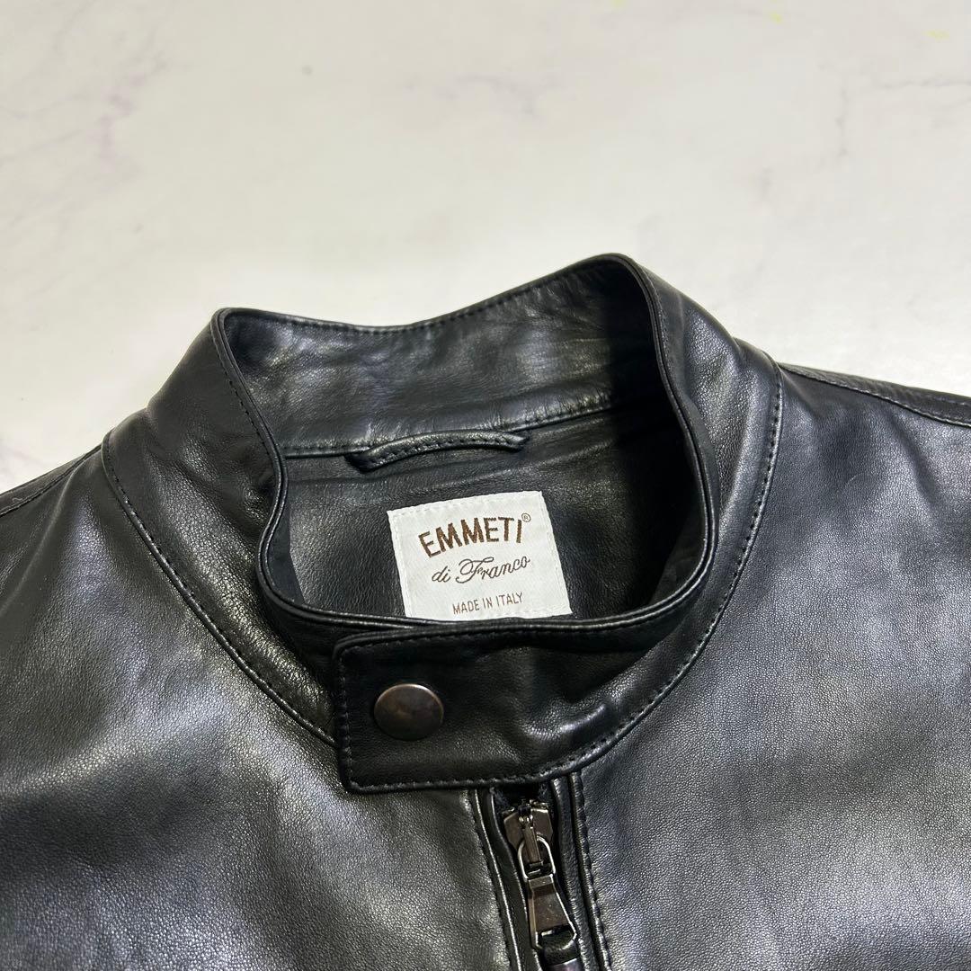【ITALY製】EMMETI レザージャケット JURI 黒 44