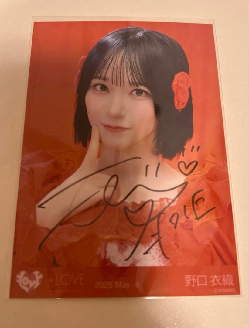 イコラブ 野口衣織 直筆 とくべチュ、して歌唱衣装 ヨリ