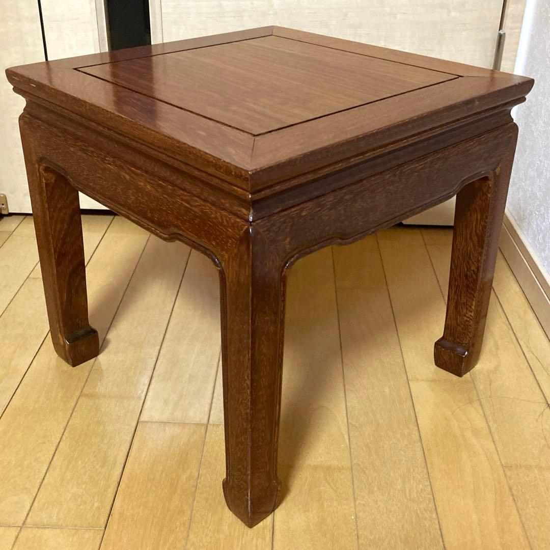 中国製花梨サイドテーブル／コーヒーテーブル　飾り台　花台　椅子　ベンチ