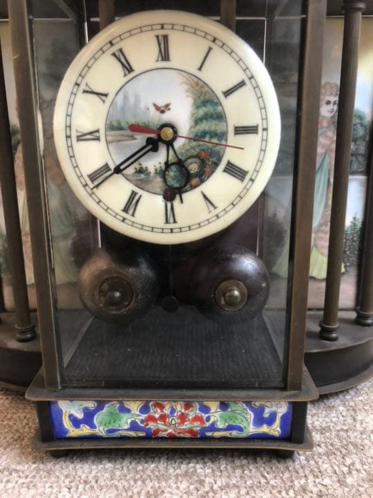 古い銅製  置き時計  アンティーク