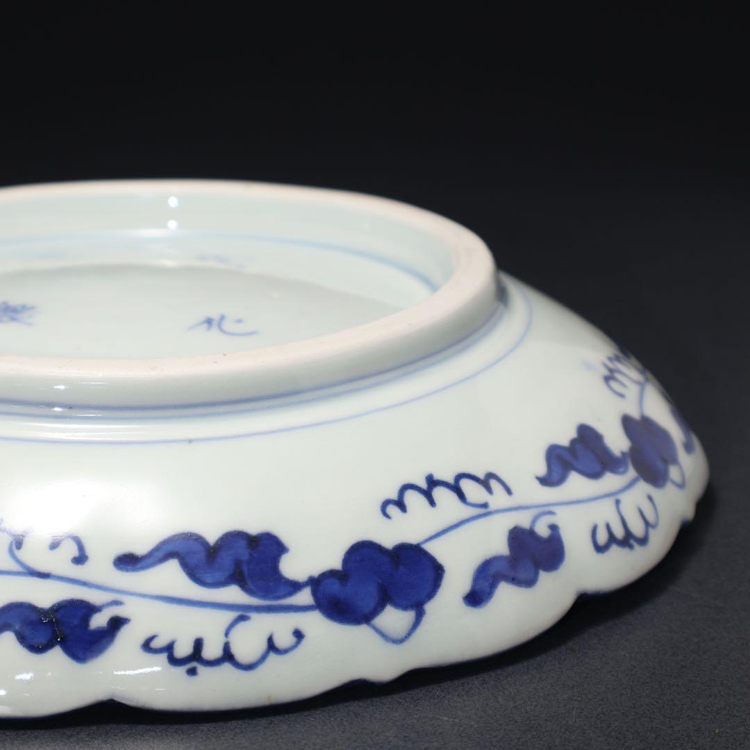 伊万里染付花鳥図七寸皿　∅21㎝　骨董　古伊万里　R0027w3B3