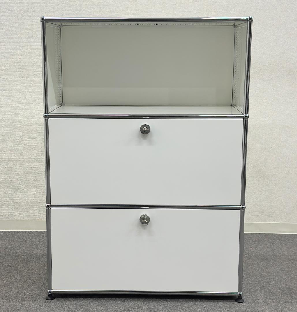 USMハラー■キャビネット　1列3段　白　2種類の鍵つき　パーソナルロッカー