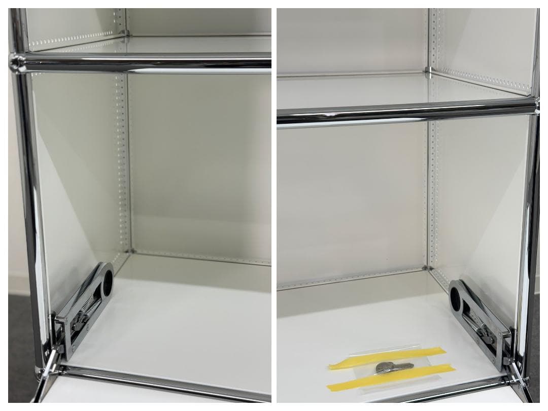 USMハラー■キャビネット　1列3段　白　2種類の鍵つき　パーソナルロッカー