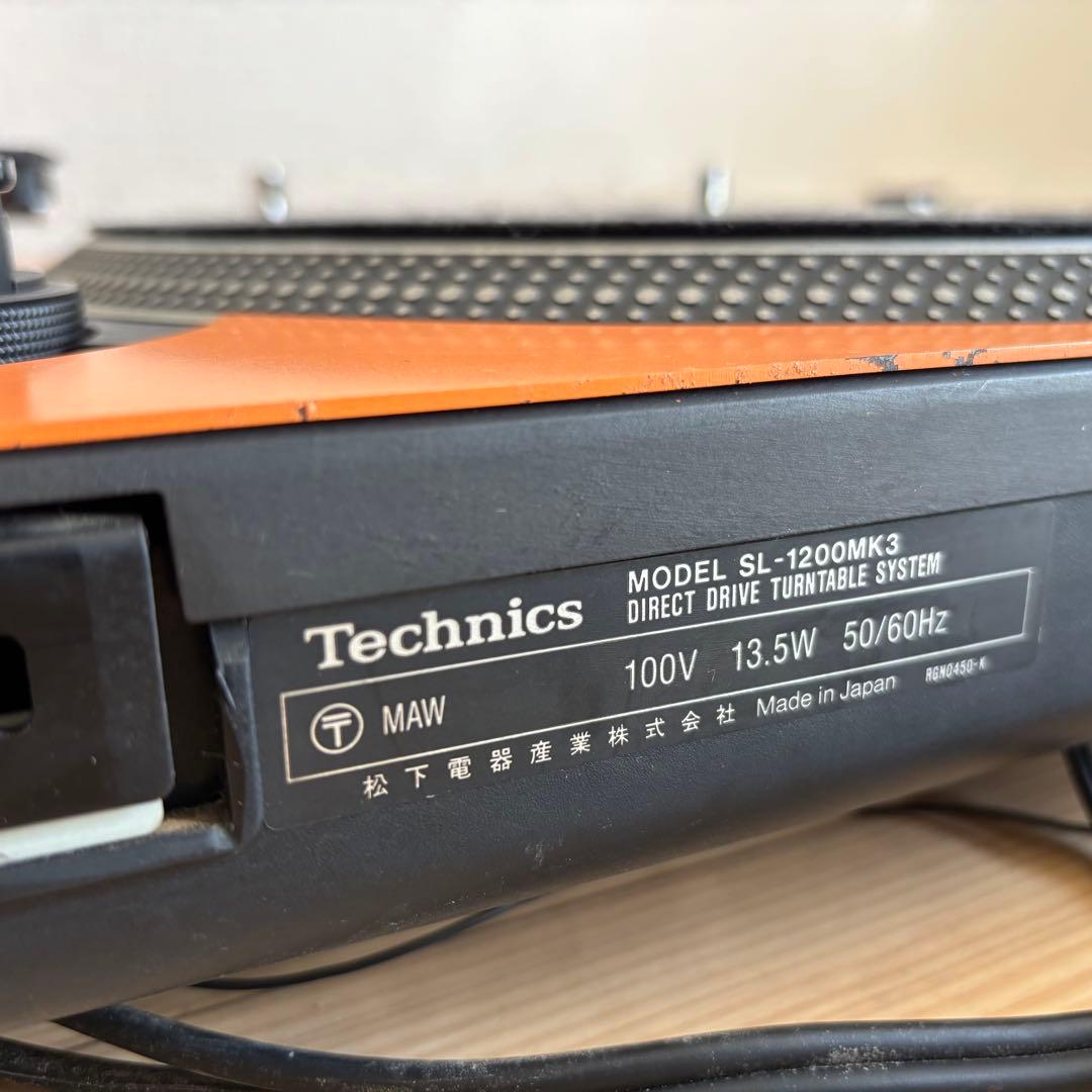 動作品　Technics SL-1200 MK3 テクニクス　レコードプレーヤー