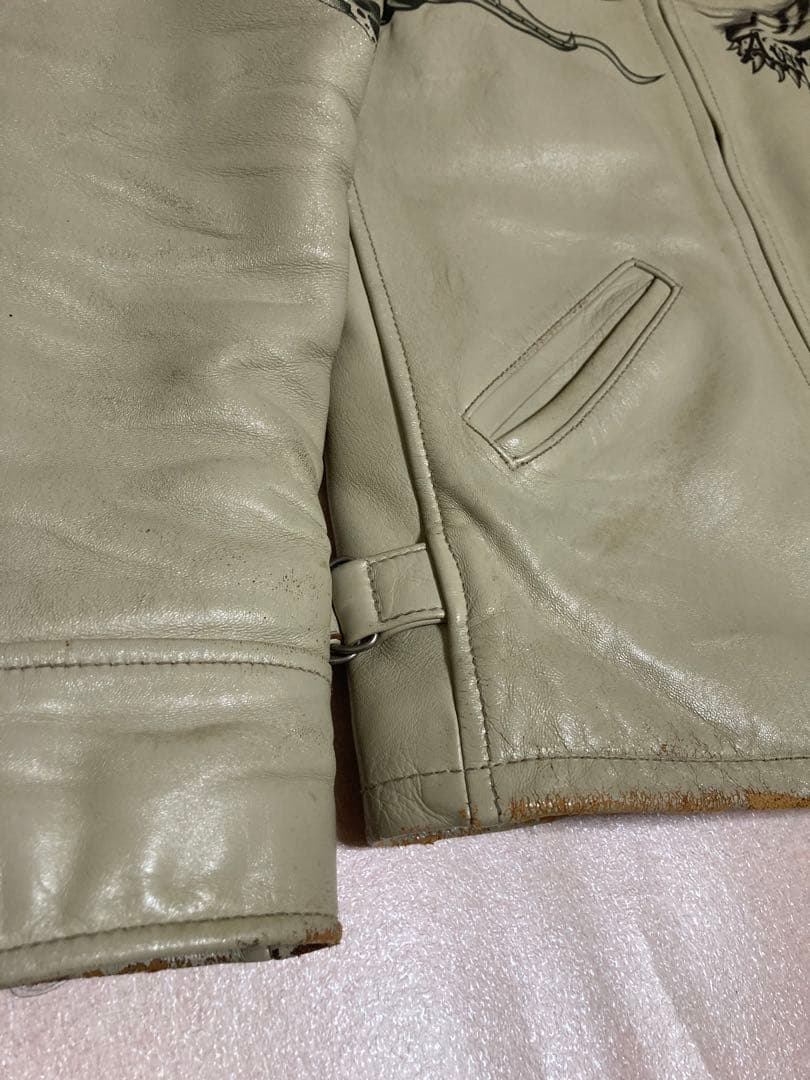 極希少 AVIREX 世界80着限定 虎&蛇墨絵 レザー ライダースジャケット