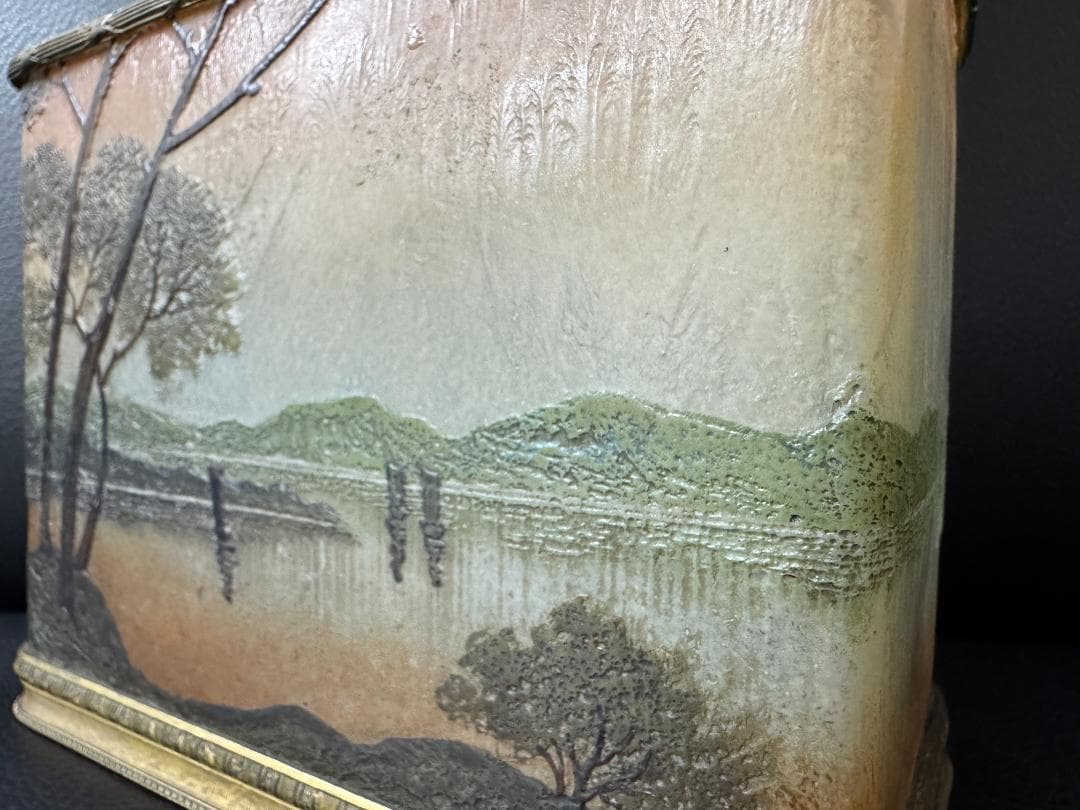 【工芸品】ルグラ Legras フラワーベース 「湖畔」