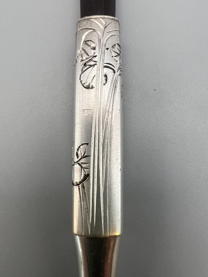 【海】レア　銀煙管　キセル　純銀刻印　手彫　銀細工　アンティーク　重量約87g