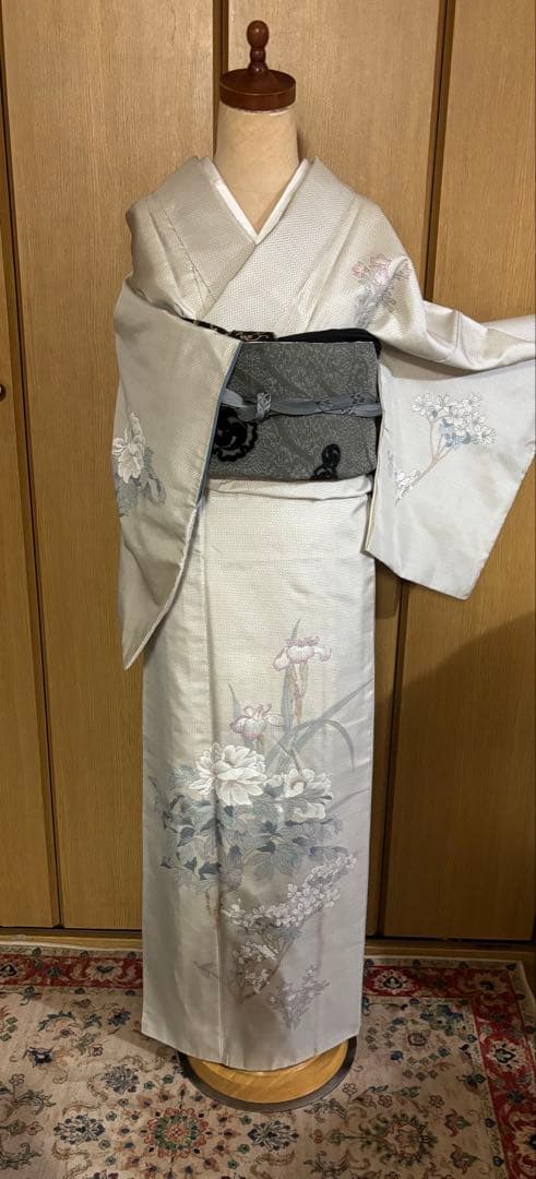 先染め　白大島　カタス式 染め柄付下げ　フェミニン♪ きもののやまと謹製