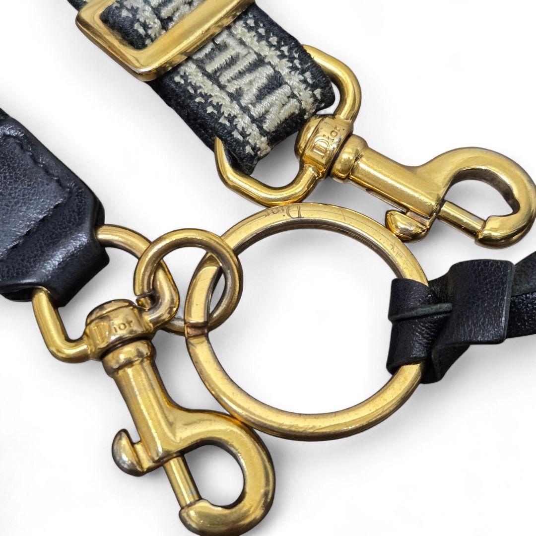 ディオール マイクロ ショルダー ストラップ エンブロイダリー キャンバス 黒