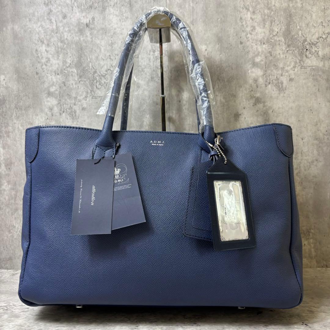 未使用 ADMJ エーディーエムジェイ シュリンクレザー トートバッグ