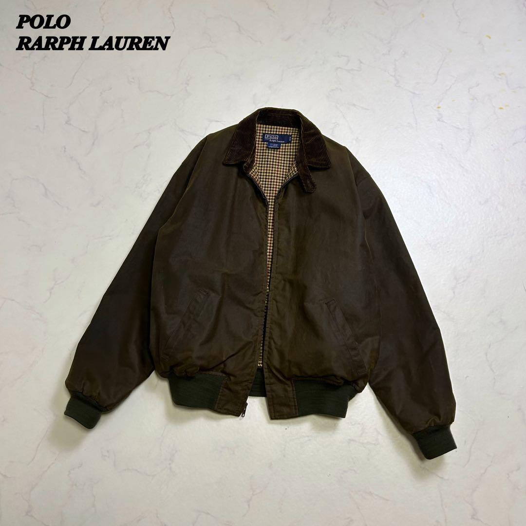 【USA製】ポロラルフローレン オイルド スイングトップ コーデュロイ襟 M