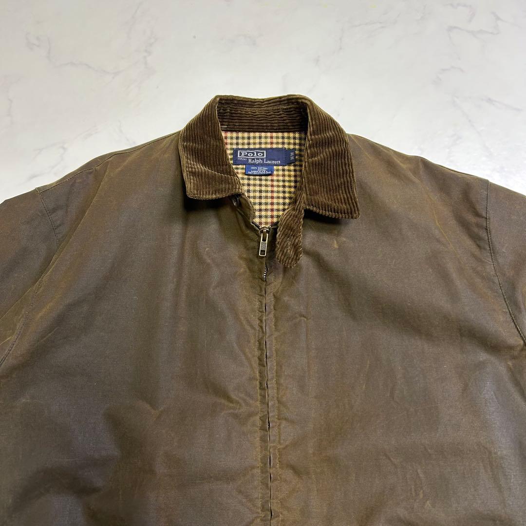 【USA製】ポロラルフローレン オイルド スイングトップ コーデュロイ襟 M