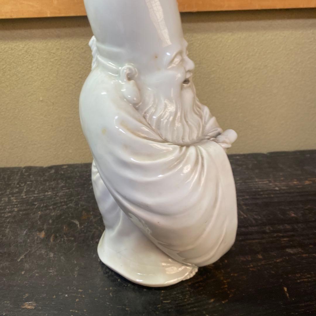 中国古玩　白磁福禄寿人物置物