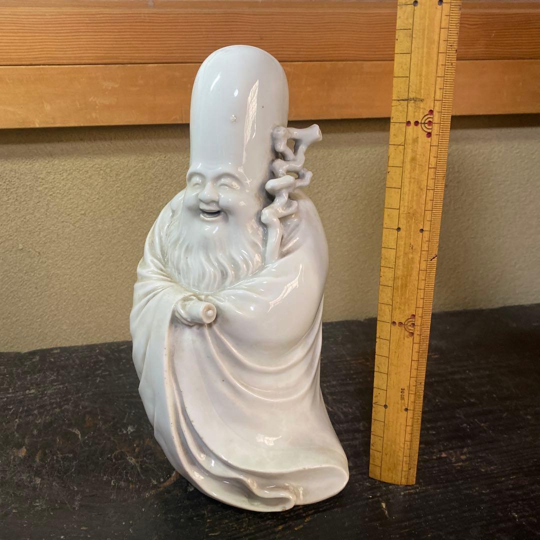 中国古玩　白磁福禄寿人物置物