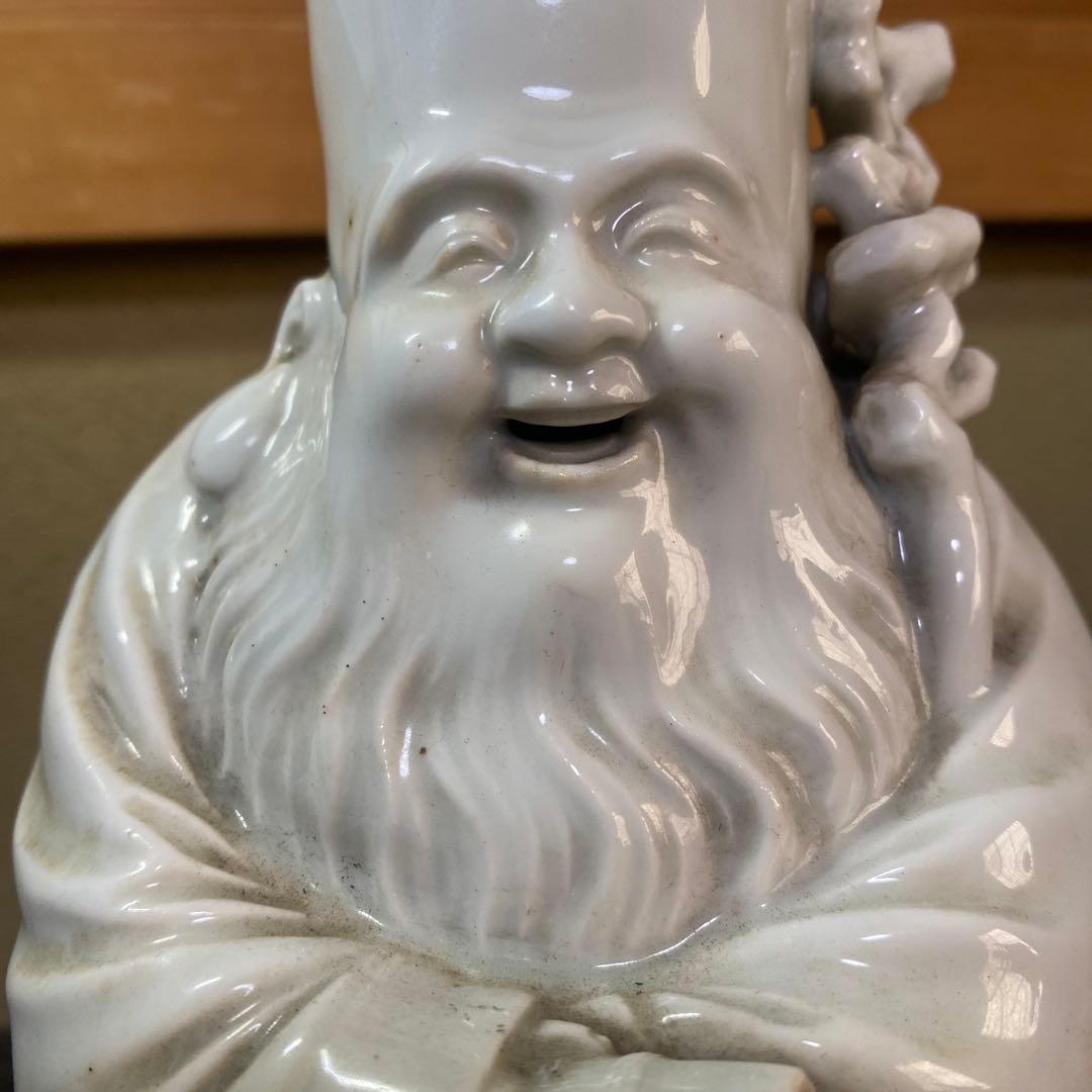 中国古玩　白磁福禄寿人物置物