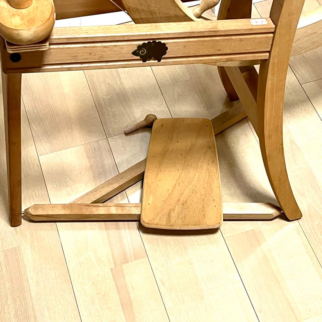 アシュフォード 木製糸車　糸巻　糸紡ぎ機　糸紡ぎ車　手紡ぎ機　紡毛機　羊毛　白木