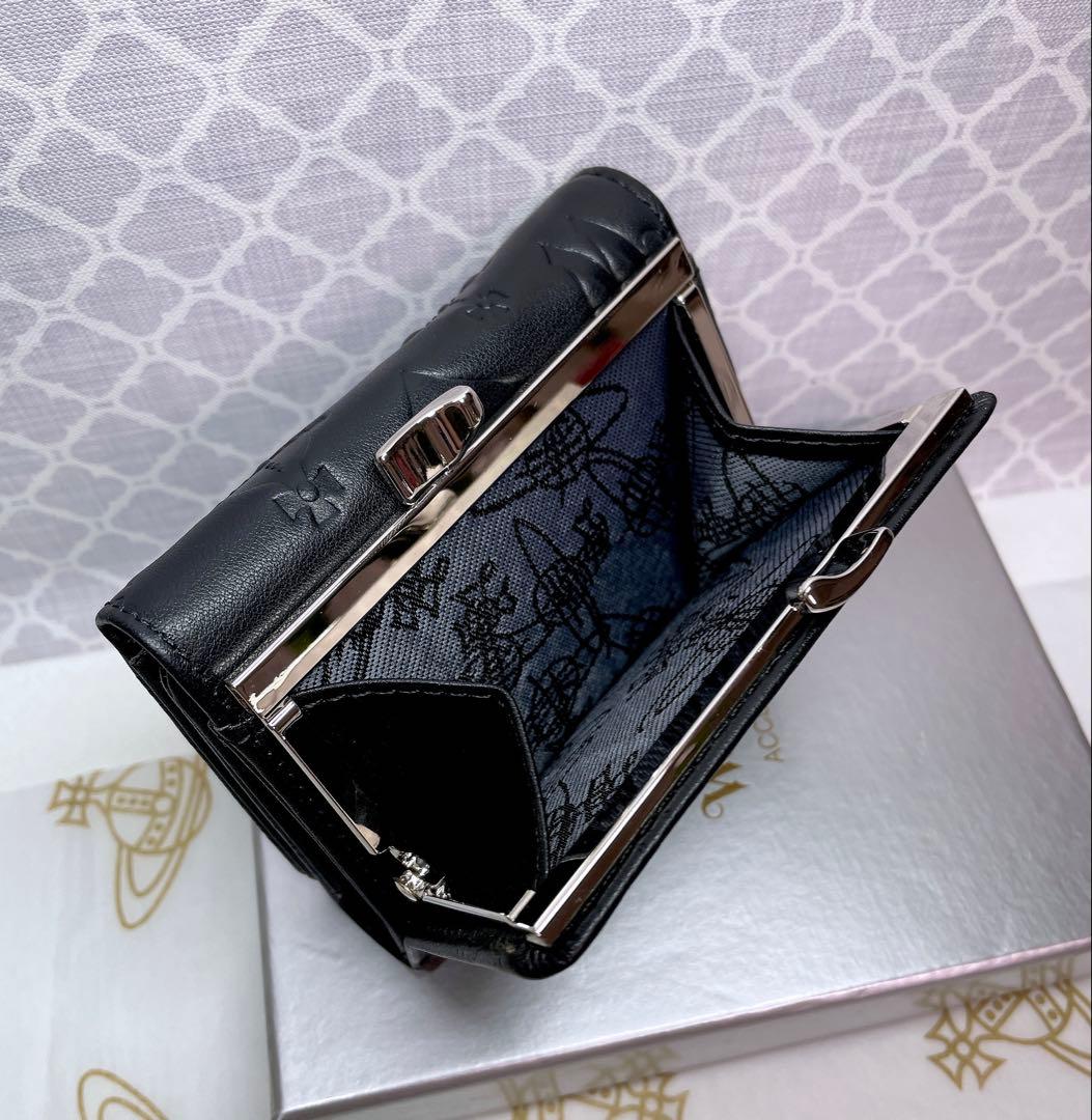 【新作✩内柄も素敵】Vivienne Westwood 三折財布 マットブラック