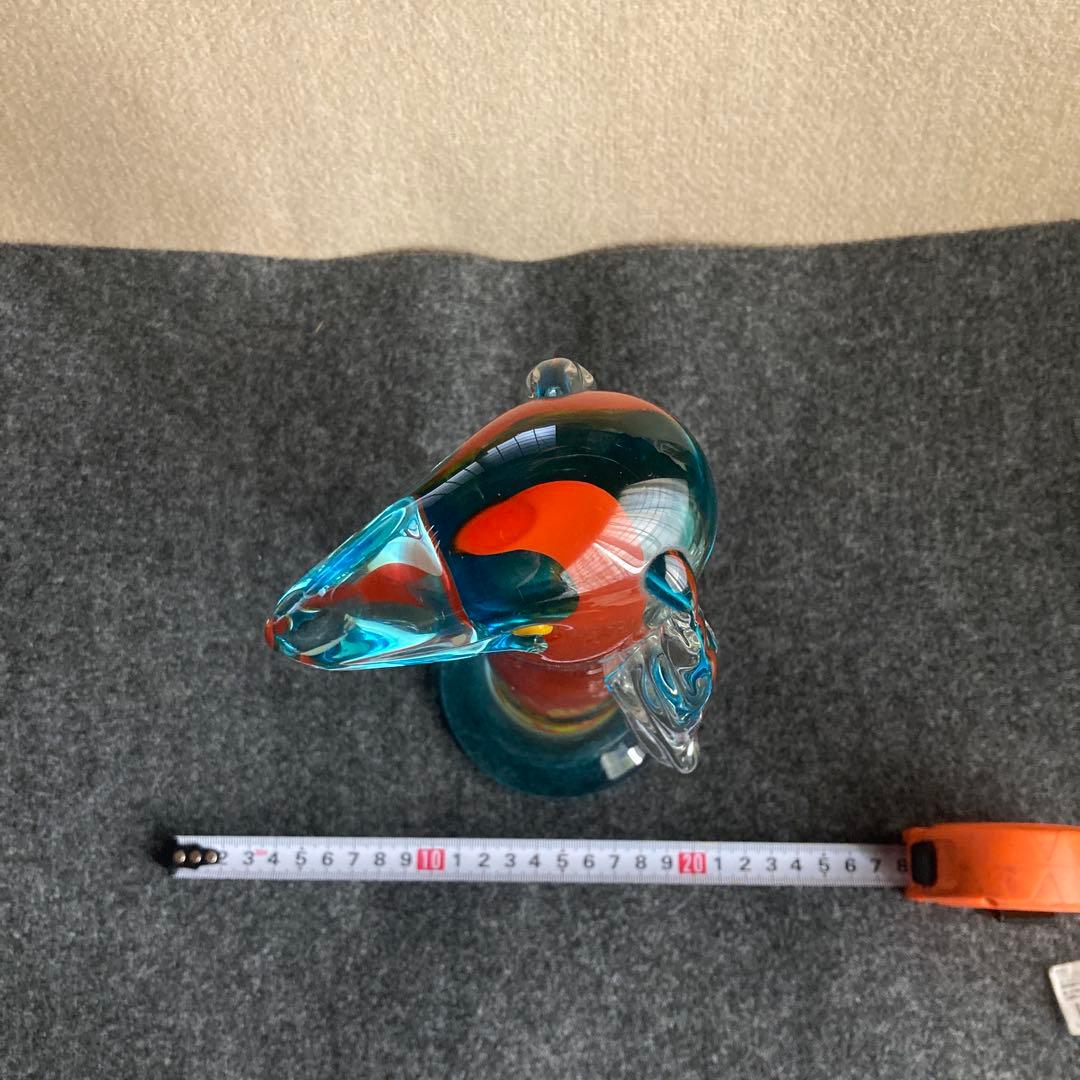 ガラス　犬の置物　レトロ