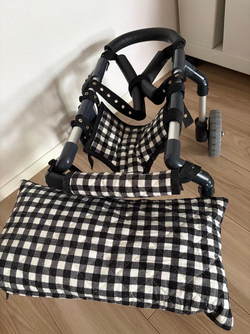 犬用車いす チェック柄