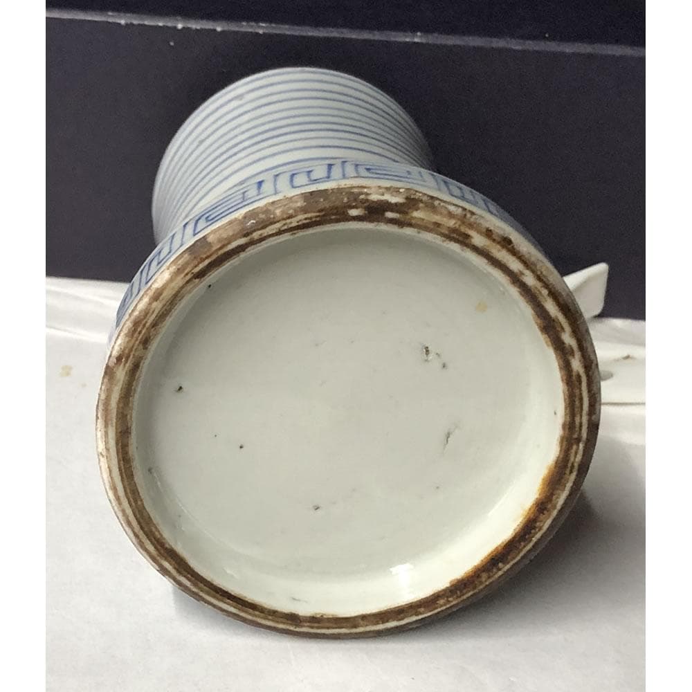 e2756 古伊万里 染付 筆筒 高さ10.8cm 書道具 筆立 ペン立