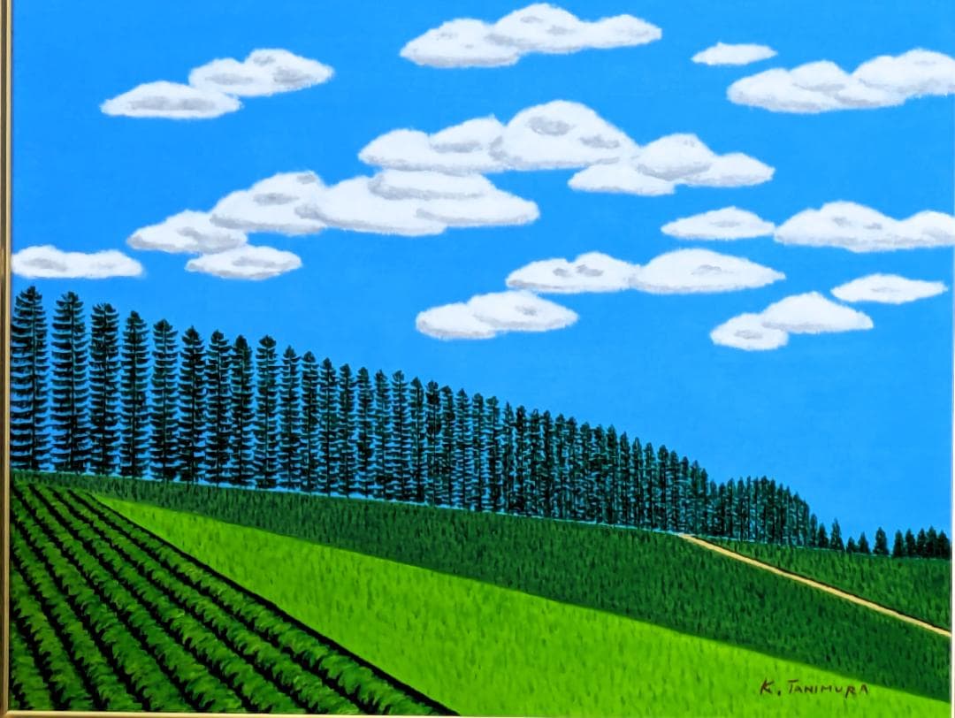 ★夏の美瑛マイルドセブンの丘・肉筆油彩画・F6キャンバス