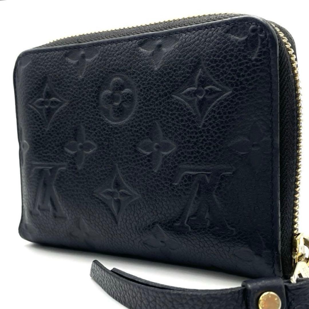 美品● ルイヴィトン アンプラント 折り財布 二つ折り ラウンドジップ ネイビー