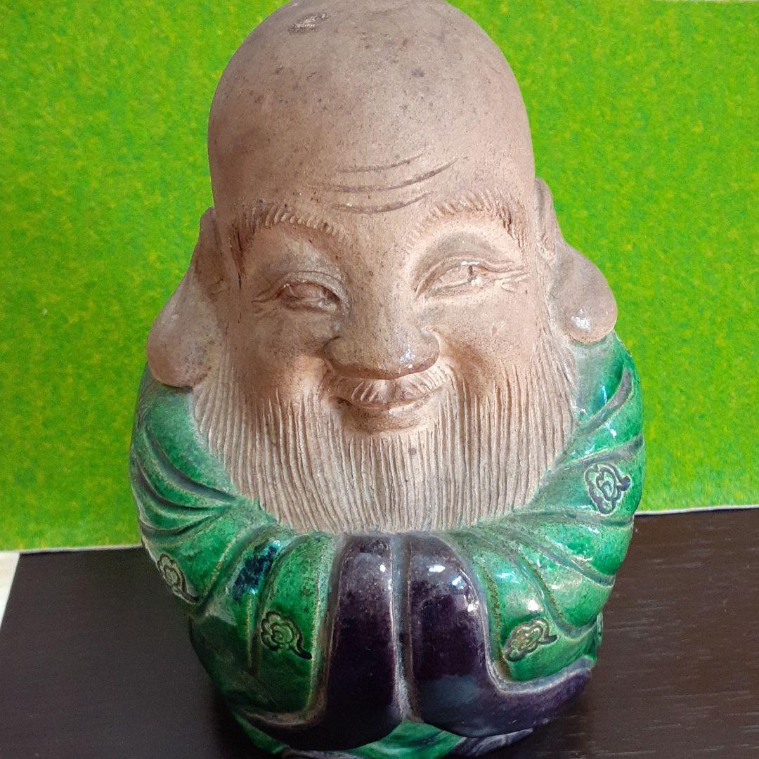 京焼名工　福禄寿像　二代真清水蔵六作