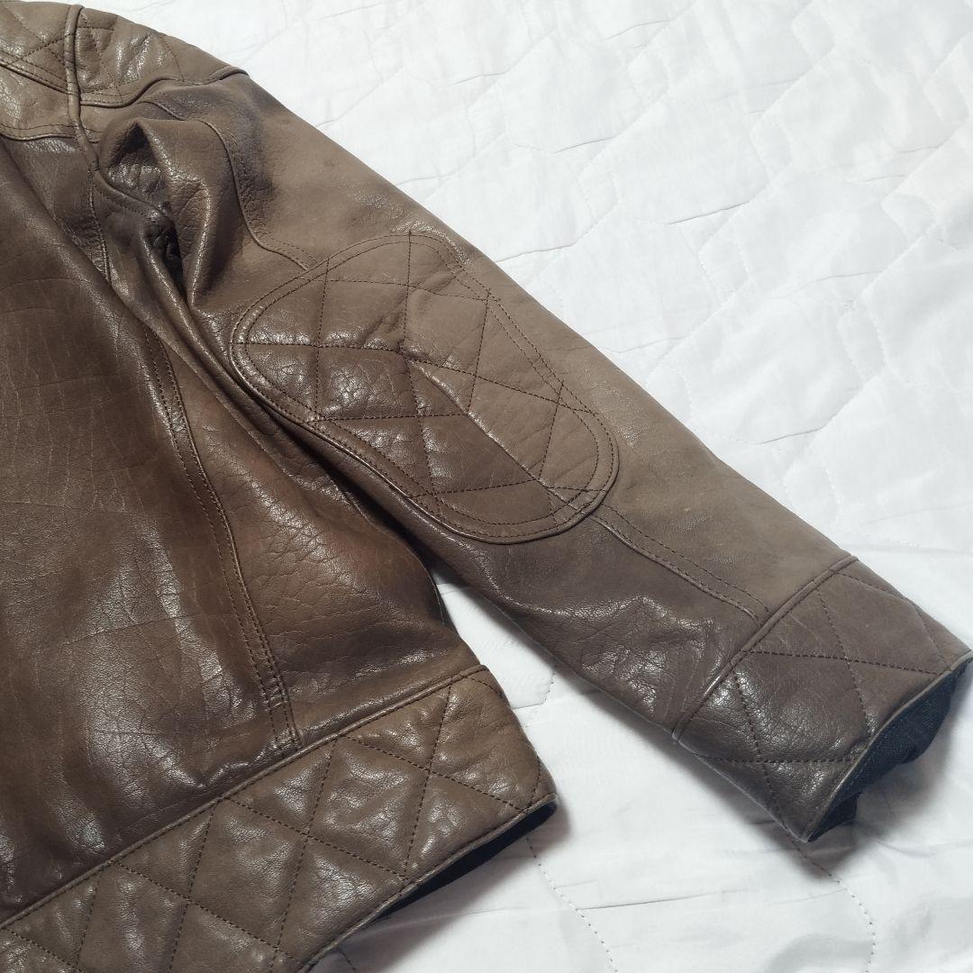 A.J.S 英国ライダースジャケット レザージャケットブラウン イギリス 茶色