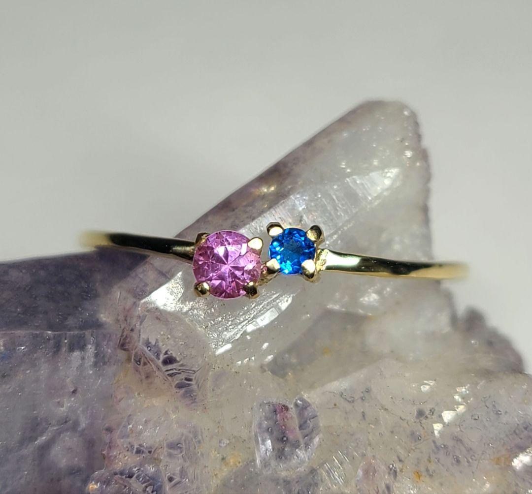 まゆどん★ドイツ産アウイナイト&ピンクサファイア★10Kリングオーダー