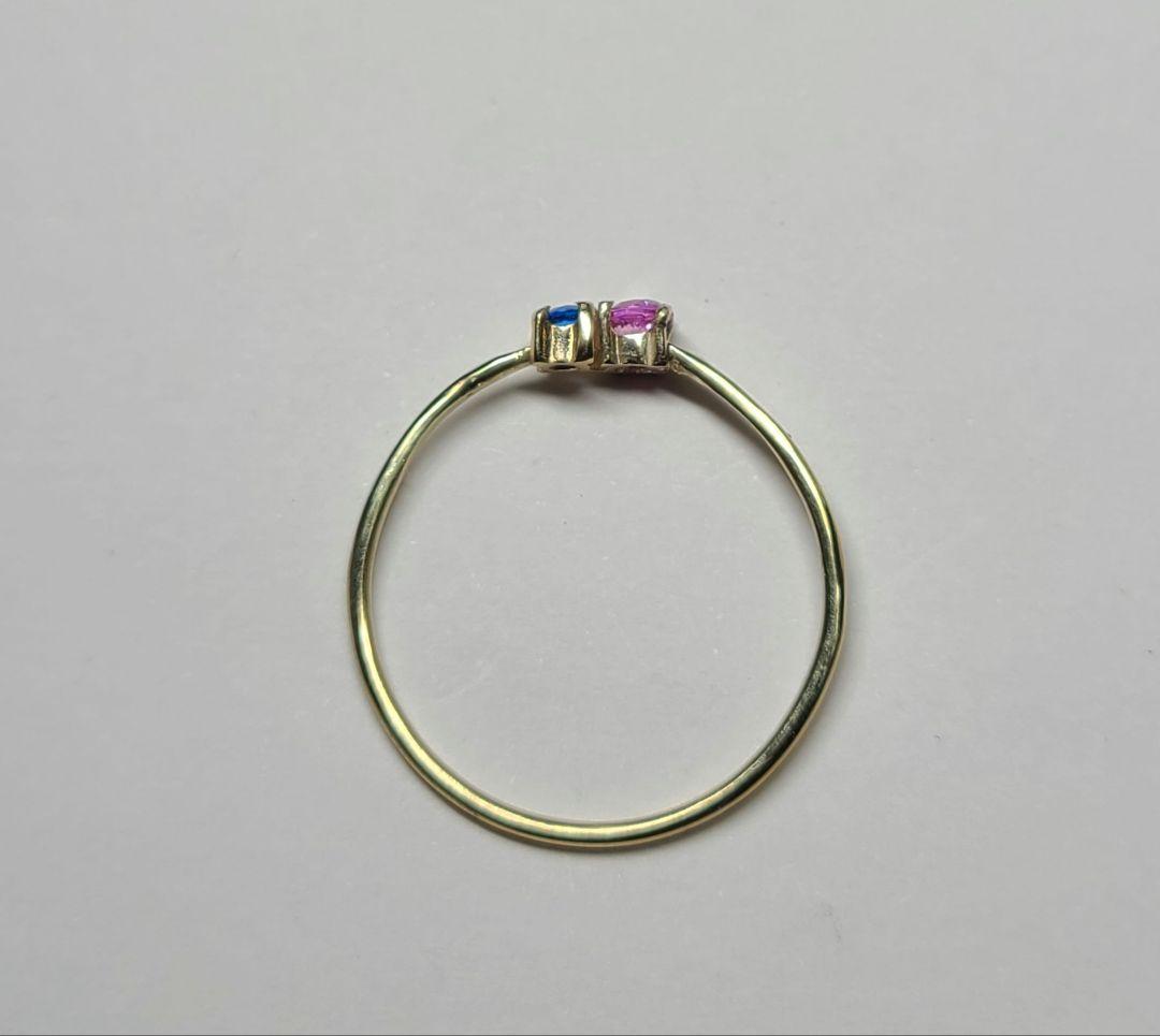 まゆどん★ドイツ産アウイナイト&ピンクサファイア★10Kリングオーダー