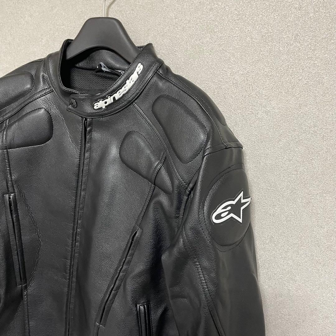 美　アルパインスターズ　レザー　ジャケット　ライダース　バイカー　ブラック　XL