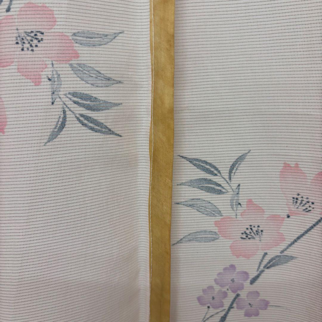 希少品 夏着物 夏振袖 裄67 小紋 絽 涼しげ 盛夏着物 化繊 AK-7585