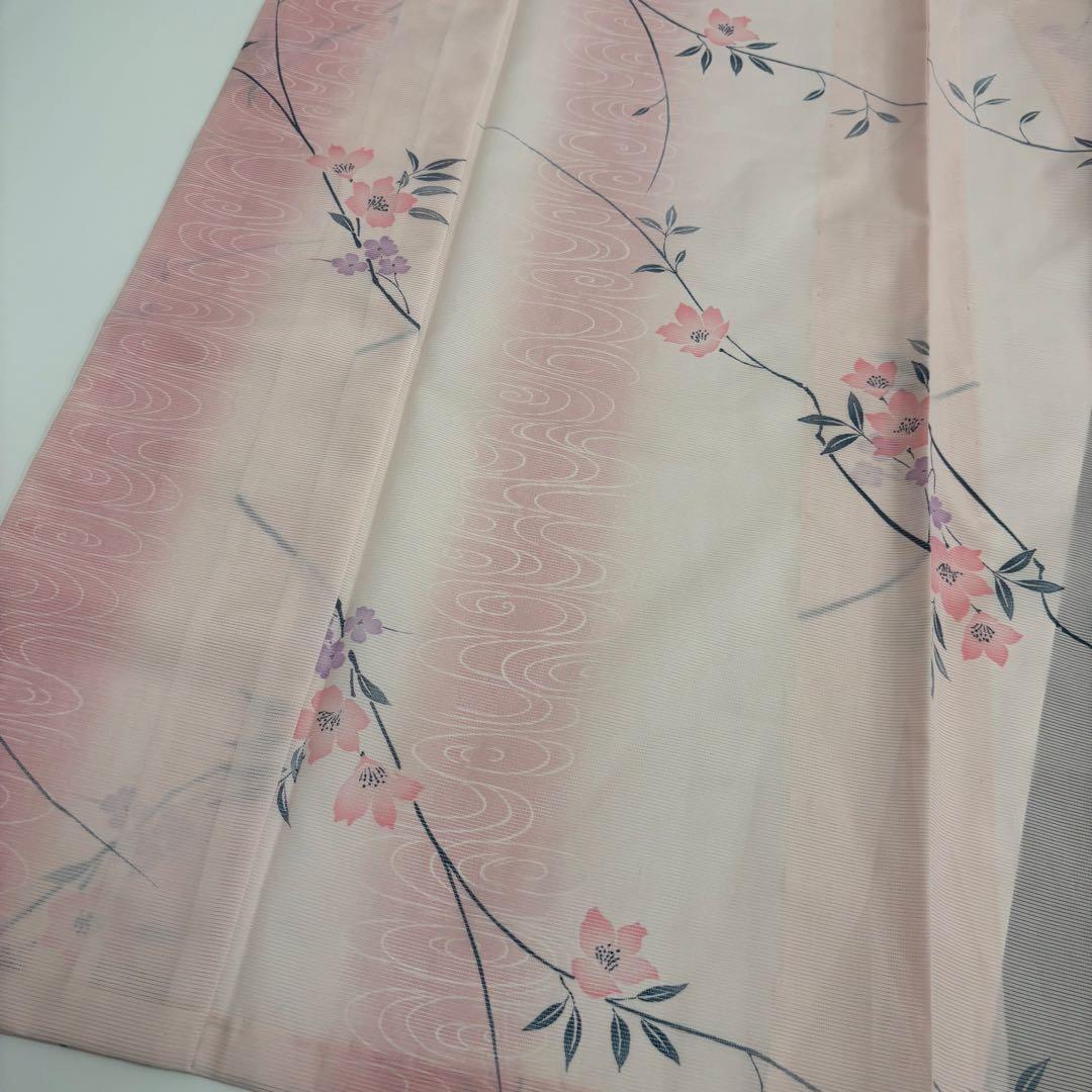 希少品 夏着物 夏振袖 裄67 小紋 絽 涼しげ 盛夏着物 化繊 AK-7585