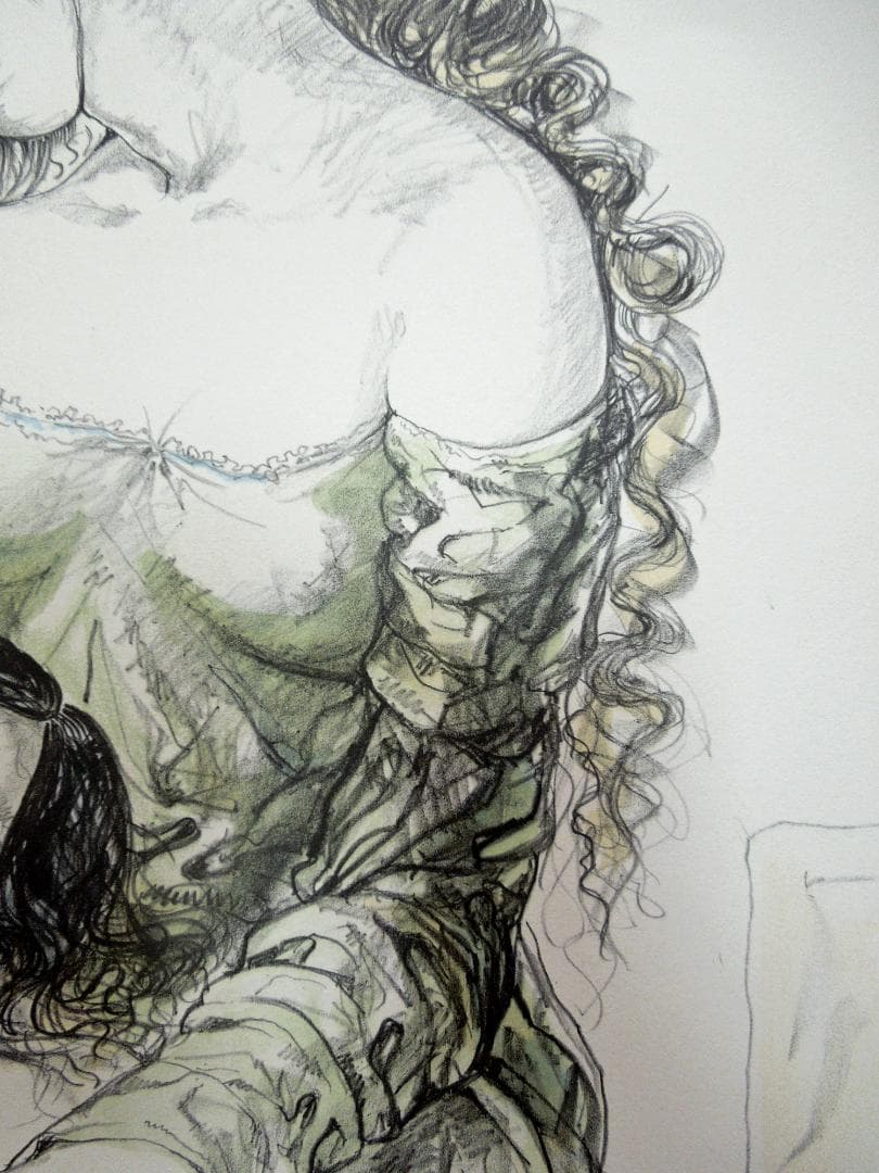 真作　130万円　君代コレクション　藤田嗣治　母と娘　直筆サイン　ブイッソン証明