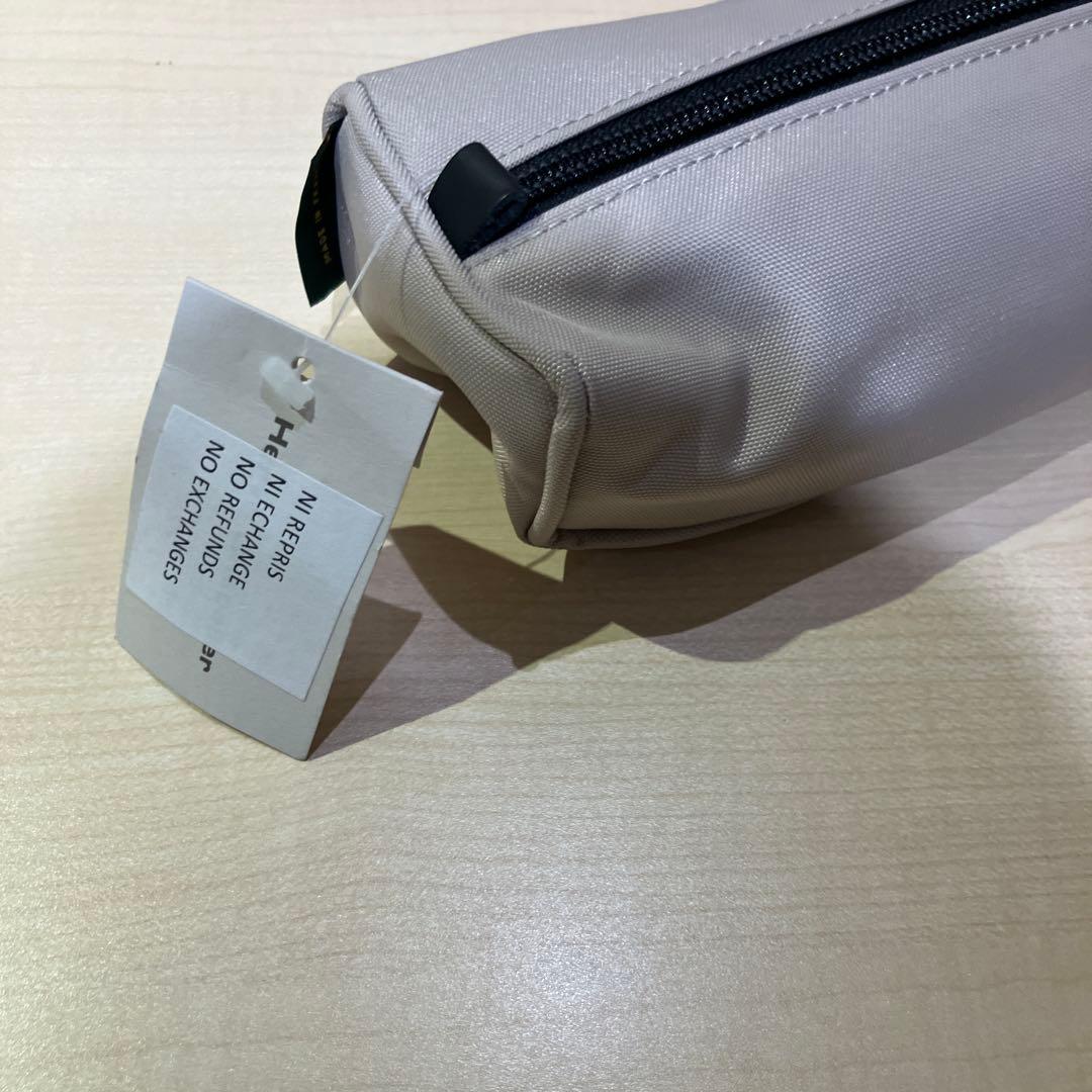 Herve chapelier ベージュ キャンバス ペンケース　円筒形