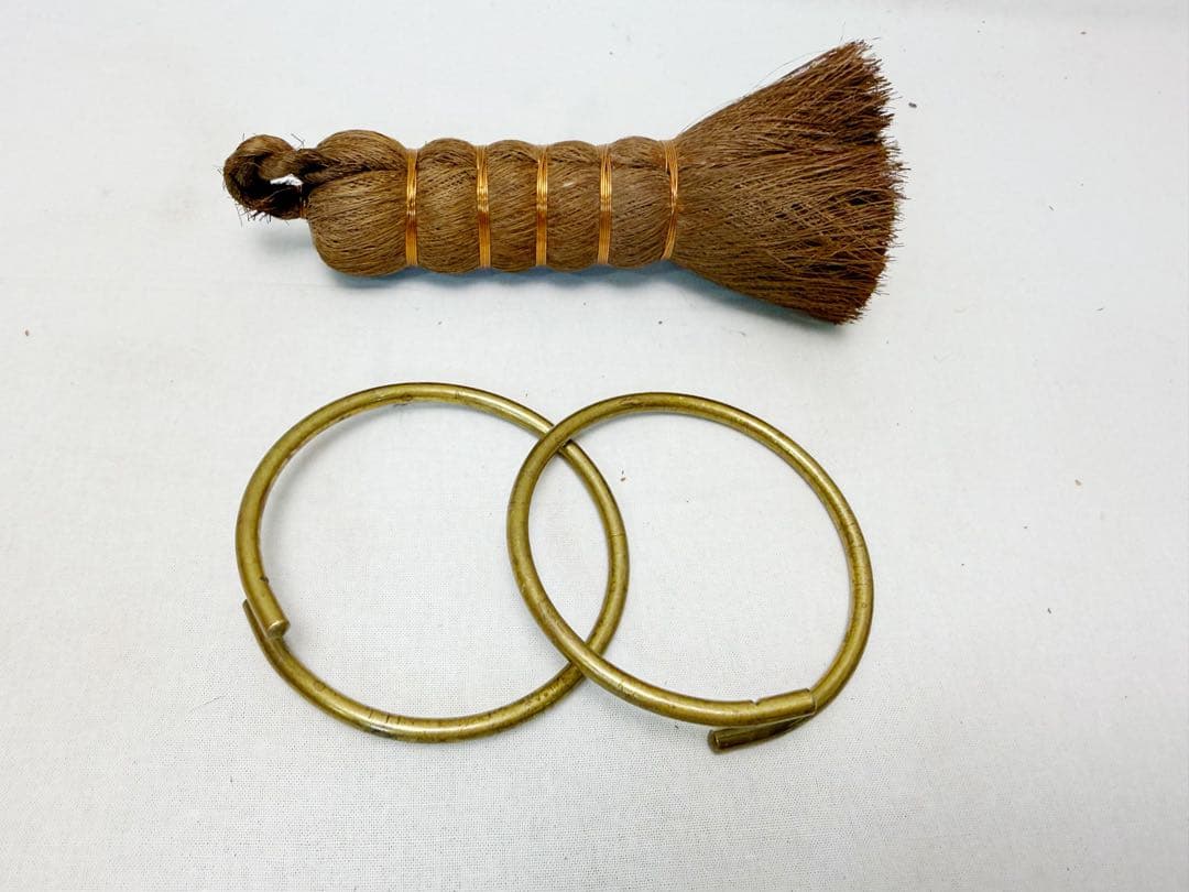 ほぼ未使用 茶道具 箱炭斗7点セット 火箸 水屋釻 釜束子羽箒灰器 紙釜敷 元箱