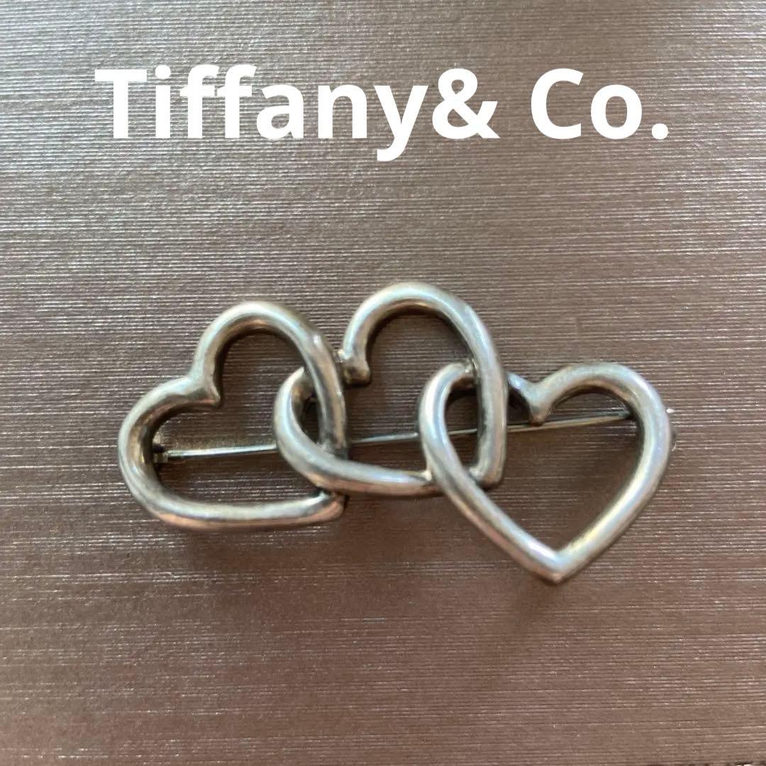 ティファニー　トリプルハート　ブローチ　925