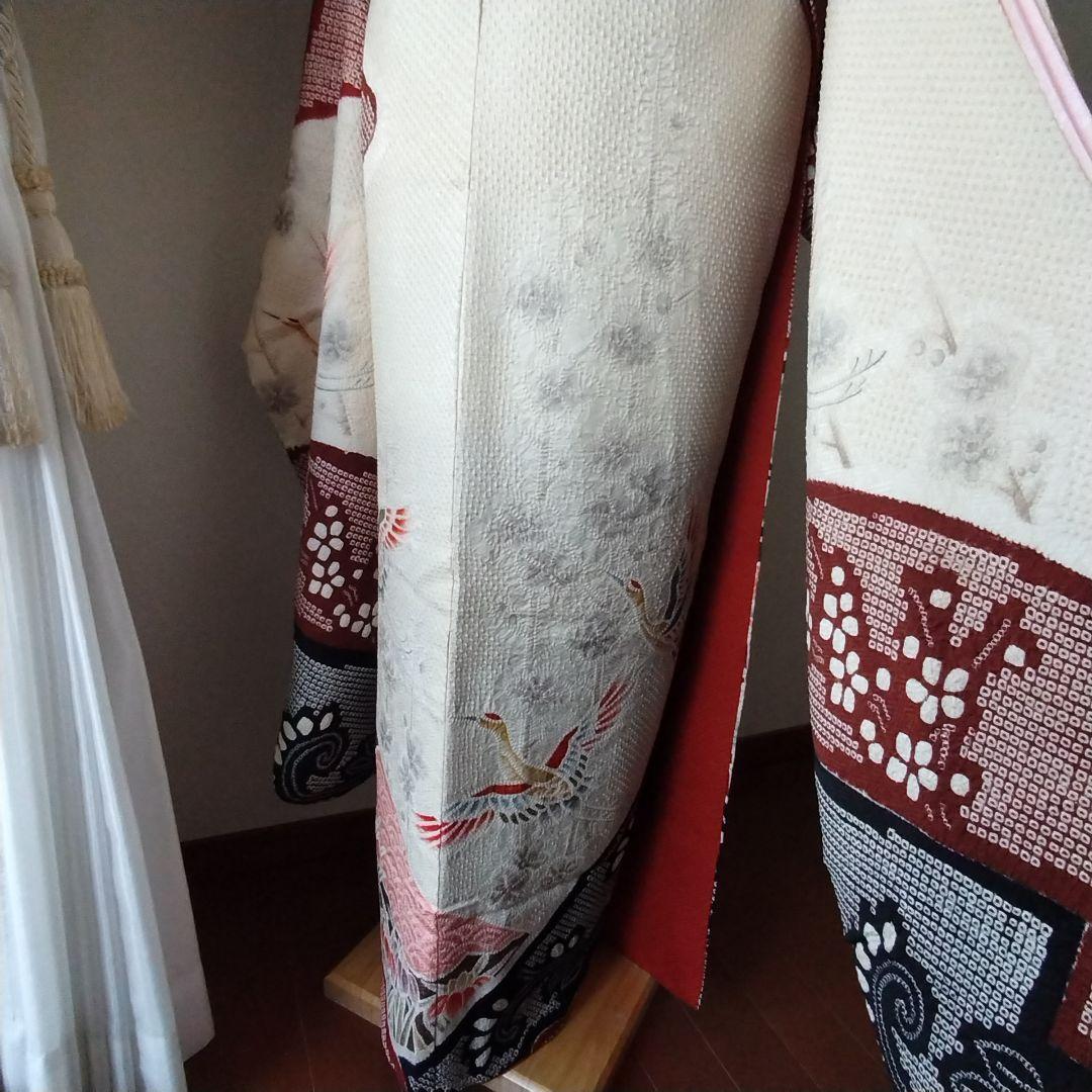 439.極上の総絞り　振袖7点セット 正絹　フルセット　成人式　ダークな苺