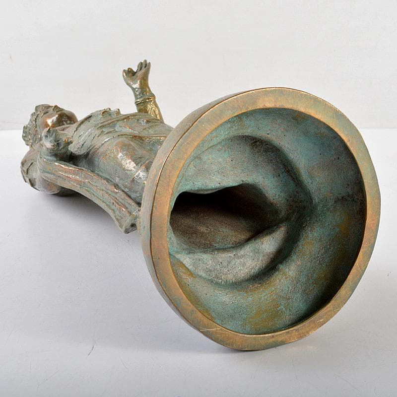 北村西望作　銅塗金　聖観世音菩薩像　仏像　重さ約3kg　共箱　D　R5788B