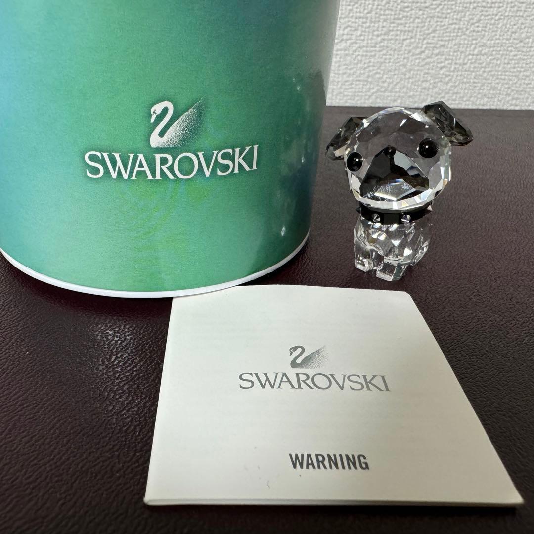 廃盤 SWAROVSKI スワロフスキー パグ 犬 置物 インテリア 小さ可愛い