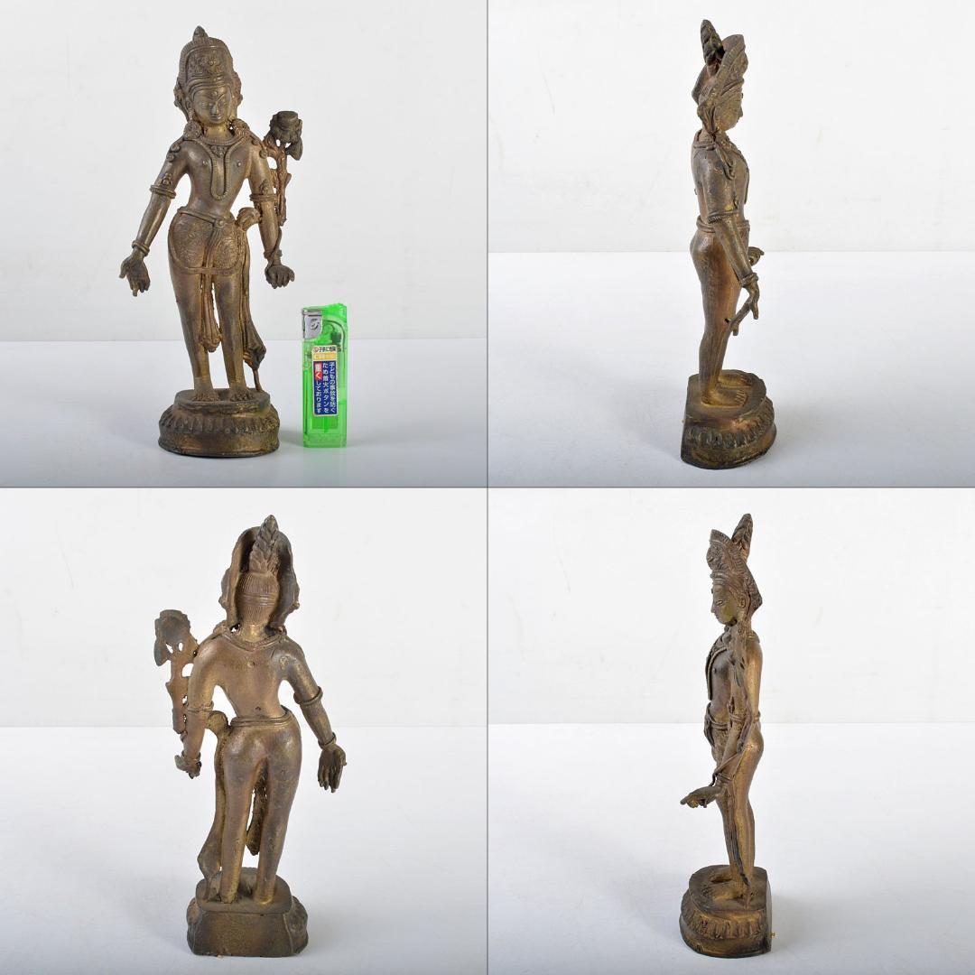 仏教美術　古銅鍍金　チベット仏　仏像　置物　V　R4580