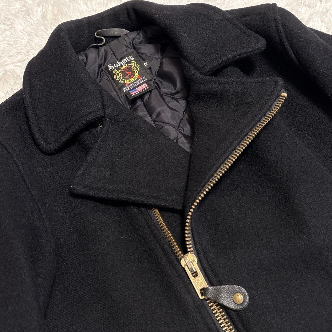 Schott ショット USA製 ウール ライダースコート シングル ブラック