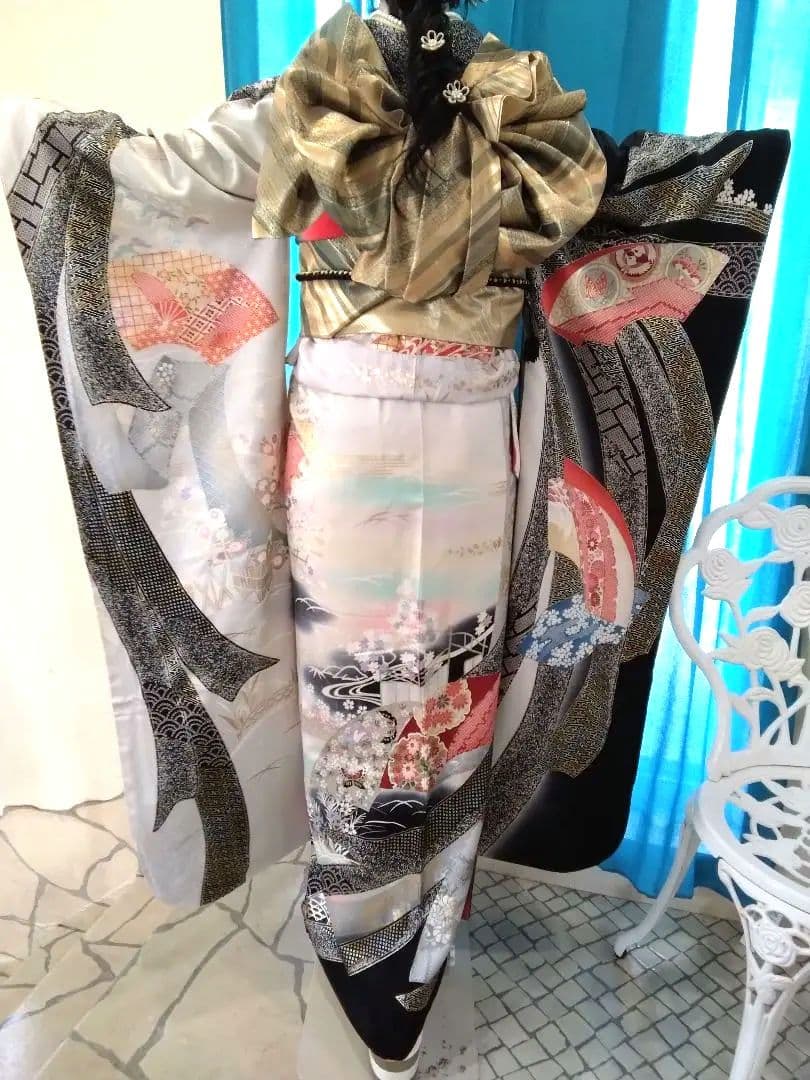 振袖フルセット、正絹振袖、半襟重衿、帯揚帯締め、帯襦袢、ガード加工落款≦