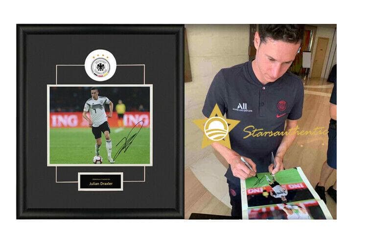直筆サイン入り写真 ユリアン・ドラクスラー パリ・サンジェルマンFC SA鑑定済