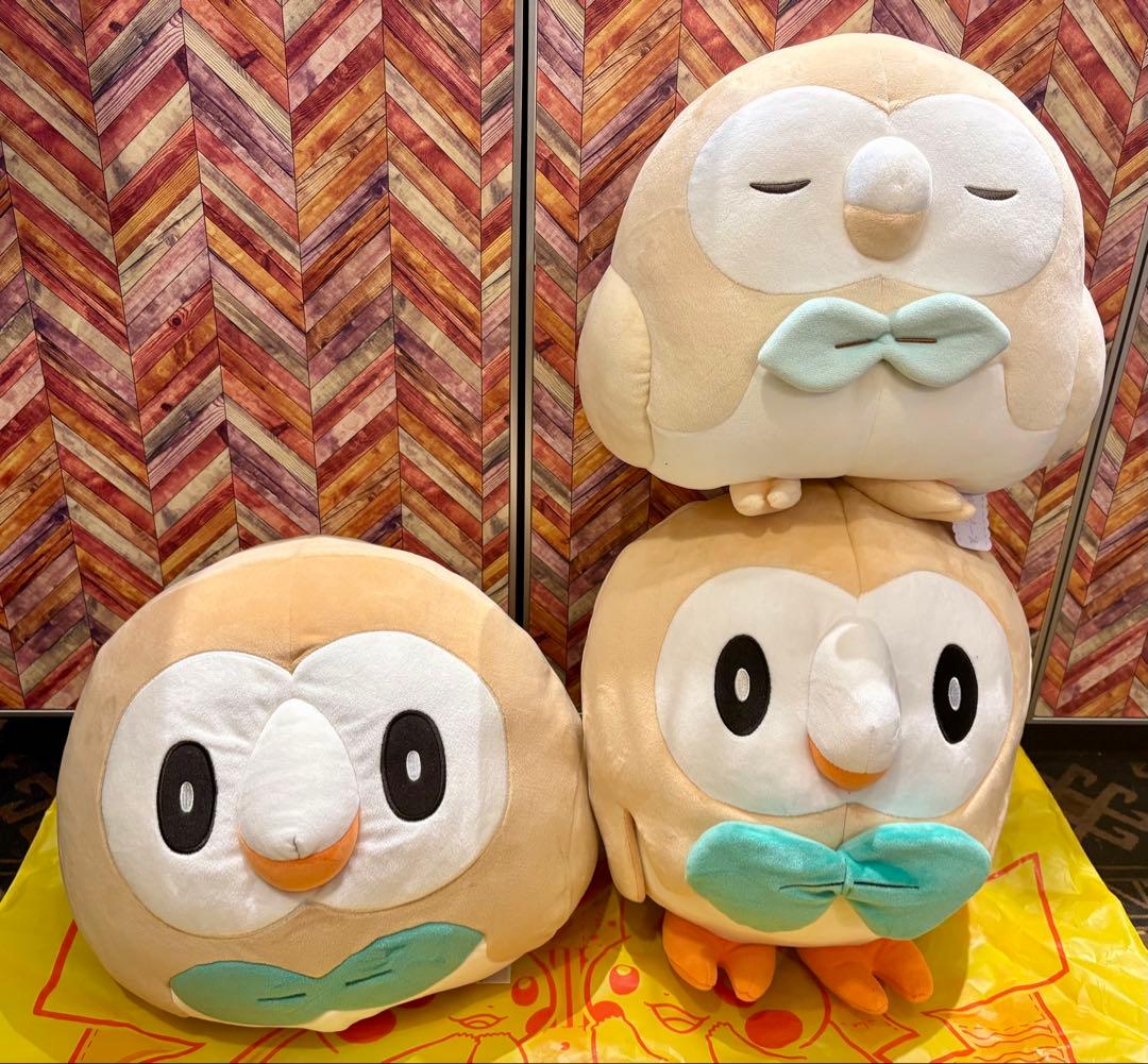 もっちりまんまるクッション　等身大　ポケピースおやすみ　モクロー3体セット